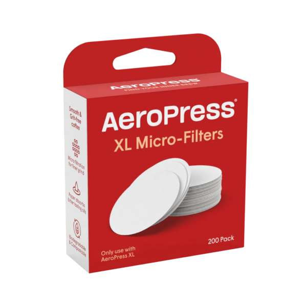 Billede af indpakningen af Aeropress Xl papirfiltre