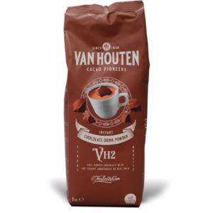 Van Houten instant kakaopulver i en brun 1 kg pose med illustration
