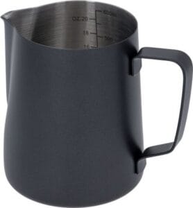 Lille sort mælkekande, med måleenheder indeni