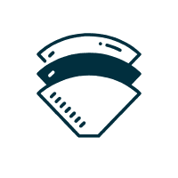 Stregtegning af 3 papirfiltre