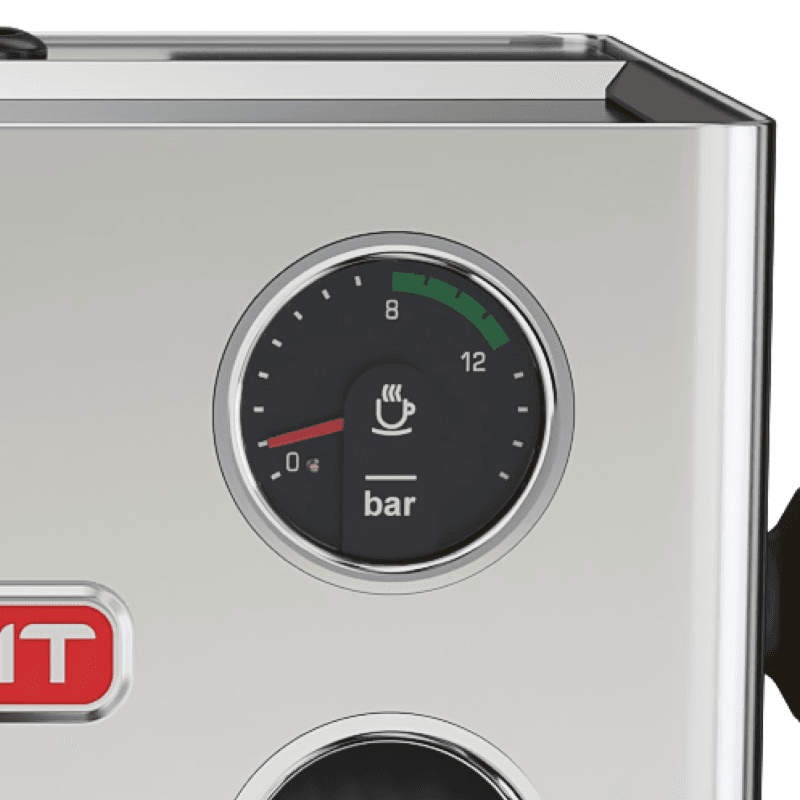 Manometer til trykmåling på Lelit Kate espressomaskine