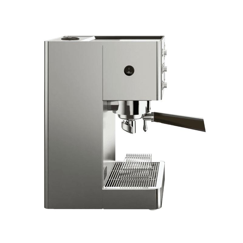 Sidebillede af Lelit Victoria espressomaskine i rustfrit stål.