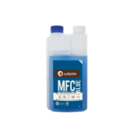 Cafetto MFC Blue 1L flaske — blå 1L flaske med målekammer til Cafetto MFC Blue mælkesystemrens til espressomaskiner.