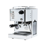 Quick Mill Pippa espressomaskine sølv – elegant front/trekvart visning i poleret krom.