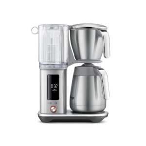 Sage Luxe Brewer Thermal kaffemaskine i rustfrit stål set forfra med termokande – stilrent kaffebryggeri til hjemmet.