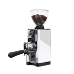 Eureka Mignon Libra 65 kaffekværn i hvid med portafilter, bønnebeholder og elegant design.